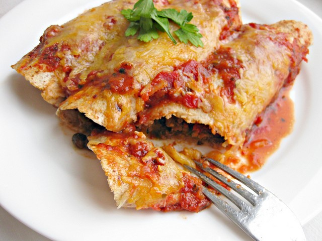 "Zone Manhattanâ€™s Lobster, Pea and Pablano Enchilada "